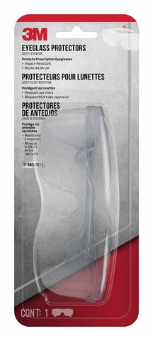 3M Anti-Scratch Safety Eyeglass Protectors, Clear Lens, Impact Resistant, Block 99.9% UV