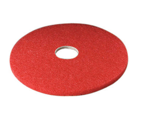 3M Scotch-Brite Buffer Floor Pad, 17'.Dia, Non-Woven Natural-Polyester Fiber, Red