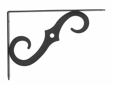 10' x 7' Ornamental Shelf Bracket, Steel, Black
