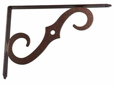 10' x 7' Ornamental Shelf Bracket, Steel, Brown