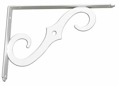 10' x 7' Ornamental Shelf Bracket, Steel, White