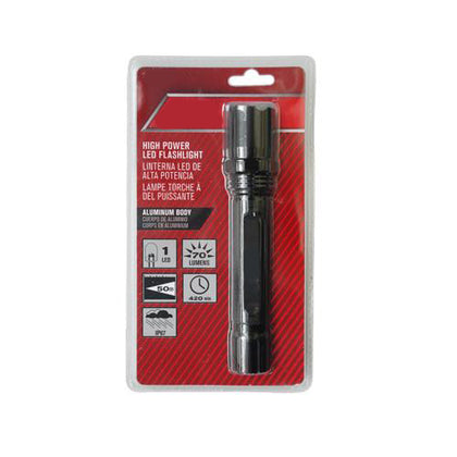 1 LED Flashlight, 70 Lumens, 1W, Aluminum Black