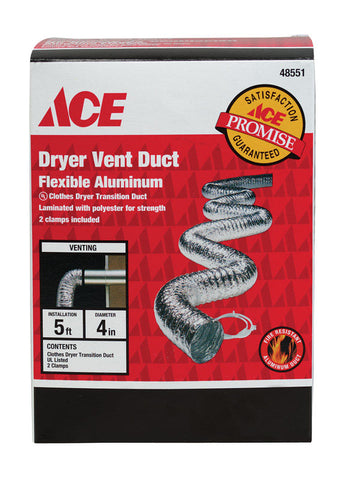 4 in. Dia. x 5 ft. L Dryer Vent Duct Aluminum