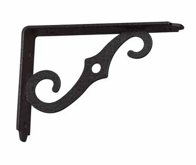 5' x 3.5' Ornamental Shelf Bracket, Steel, Black