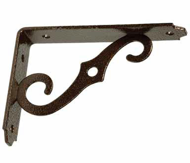 5' x 3.5' Ornamental Shelf Bracket, Steel, Brown