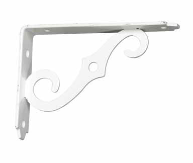 5' x 3.5' Ornamental Shelf Bracket, Steel, White