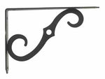 8' x 5.5' Ornamental Shelf Bracket, Steel, Black