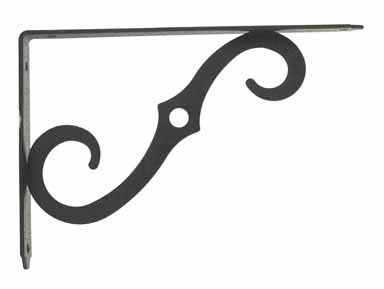 8' x 5.5' Ornamental Shelf Bracket, Steel, Black
