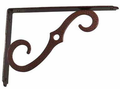 8' x 5.5' Ornamental Shelf Bracket, Steel, Brown