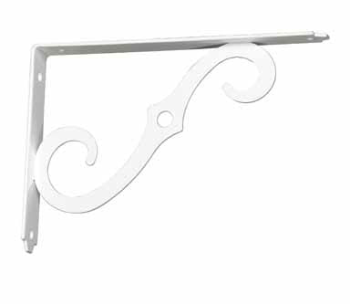 8' x 5.5' Ornamental Shelf Bracket, Steel, White