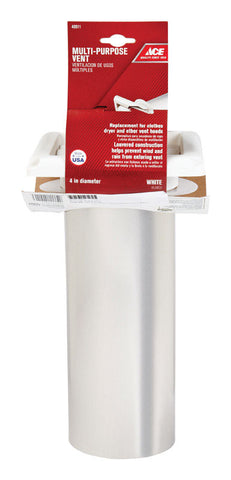 Dryer Vent Hood 4 In. W White