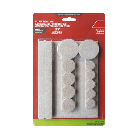 Felt Pads, Heavy Duty, 27 Pcs Set, Assorted Sizes