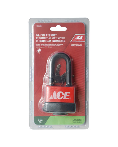 Long Shackle Padlock, 50mm, High Security, Weatherproof Laminated, Steel