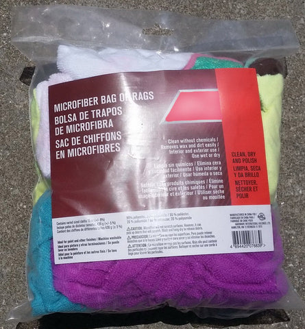 Microfiber Rags, Assorted Colors
