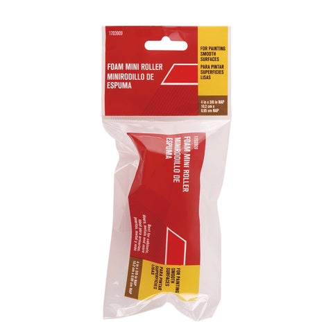 Paint Roller Cover, Mini, 3/8' x 4', Foam
