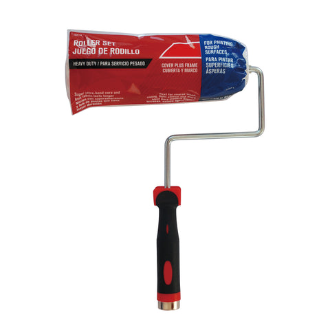 Paint Roller and Frame, 3/4' x 9' Nap, Polyester, Zinc Plated