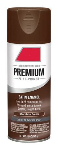 Premium Chocolate Brown Satin Enamel Spray Paint 12 Oz.
