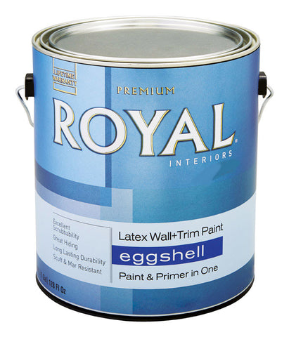 Royal Latex Wall+Trim Paint, Eggshell, 1 Gallon, Interior, Ultra White Base
