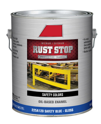 Rust Stop Oil Based Enamel, Safety Blue, 1 Gallon, Indoor/Outdoor