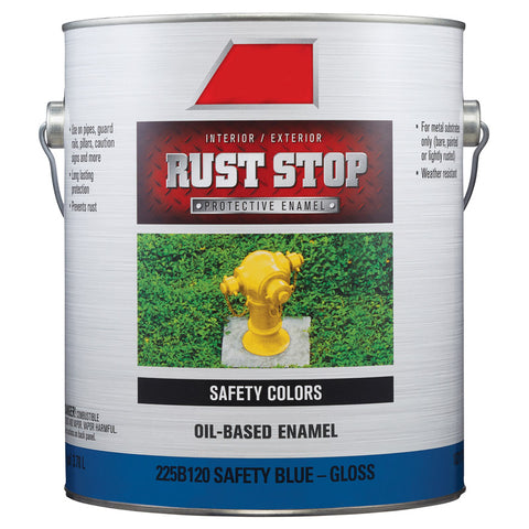 Rust Stop Paint Gloss Oil-Based Enamel 1 gal, Safety Blue, Indoor /Outdoor