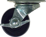 Swivel Hard Caster with Brake, 4'' Dia., Rubber