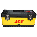 Ace Tool Box with Removable Inner Tray, 20", Steel, Yellow and Black