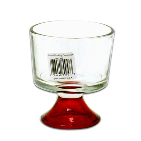 Anchor Hocking Trifle Bowl, 4.25'' Tall, Red Base