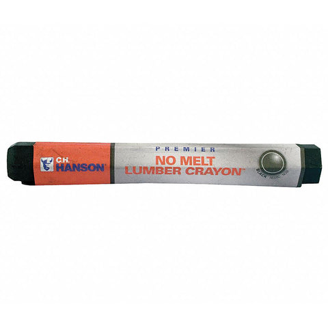 C.H. Hanson Premier No Melt Lumber Crayon, 4.5"L x 0.5"W, Metal, Black