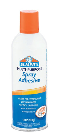 Elmer's Multi-Purpose Spray Adhesive, 11 oz. Clear, Indoor/Outdoor