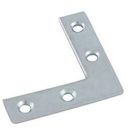 Fiero Flat Corner Bracket, 1.5'' x 1.5'', Carbon Steel, Galvanized Finish