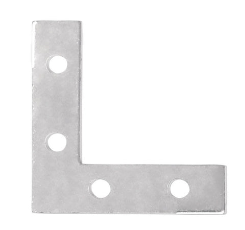 Fiero Flat Corner Bracket, 1'' x 1'', Carbon Steel, Galvanized Finish