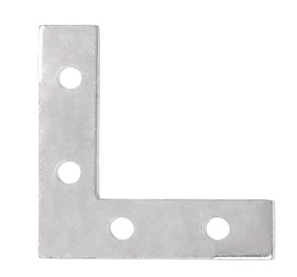 Fiero Flat Corner Bracket, 3'' x 3'', Carbon Steel, Galvanized Finish