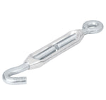 Fiero Hook-Hoop Turnbuckle, Dia 8 mm, Max Load 100 Kg, Zinc, Galvanized Finish