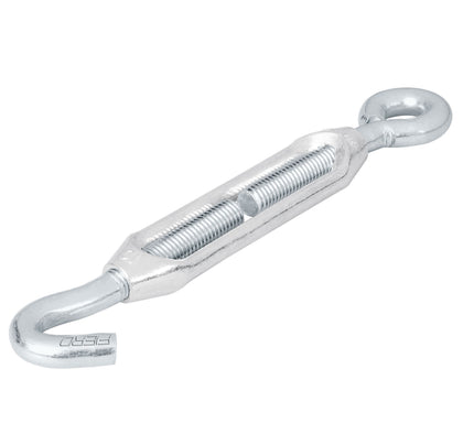 Fiero Hook-Hoop Turnbuckle, Dia 8 mm, Max Load 100 Kg, Zinc, Galvanized Finish