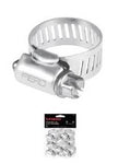 Fiero Hose Clamp 3/4' (19 mm) to 1-1/2' (38 mm), Pack of 10, 1/2' Width, Stainless Steel