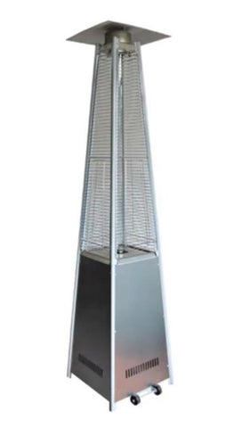 Gas Patio Heater, Pyramid Type, Stainless Steel