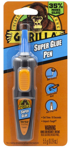 Gorilla Super Glue Pen, 5.5 Grams, High Strength, Translucent Color, Indoor