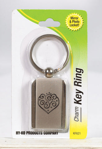 Hy-Ko 2GO Charm Key Ring, Mirror & Photo, Metal, Silver