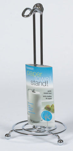 InterDesign Classico Paper Towel Holder, Freestanding, 13.7'' x 6.5'', Chrome, Silver Finish