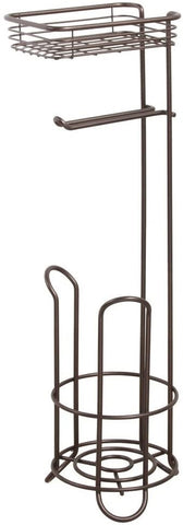 InterDesign Classico Roll Stand Plus with Shelf, Steel, Bronze
