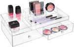 InterDesign Cosmetic Organizer with 2 Drawers, Plastic, Clear