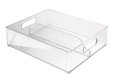 InterDesign Stackable Storage Bin, 12'' x 14.5'', Plastic, Clear