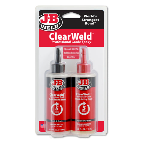J-B Weld Clear Weld High Strength Epoxy 8 oz.