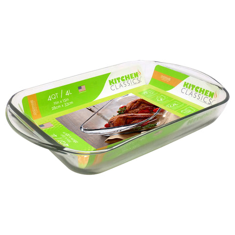 Kitchen Classics Baking Dish, 4 Quarts, 11'' x 13'', Clear Glass