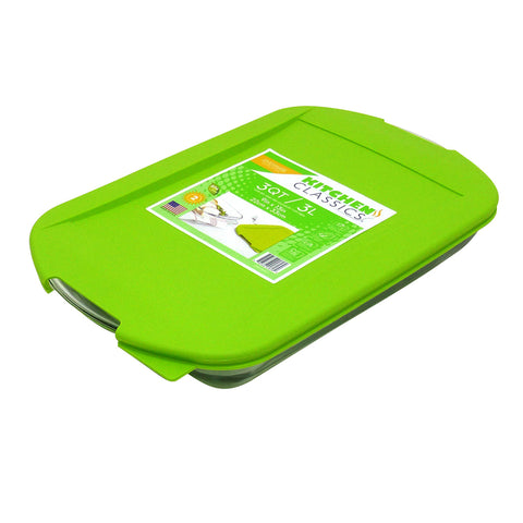 Kitchen Classics Baking Dish with Lid, 3 Quarts, 9'' x 13'', Clear Glass