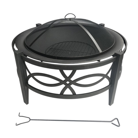 Living Accents Fire Pit, 22'' x 35'' x 35'', Round, Steel