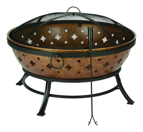 Living Accents Noma Fire Pit, 22.4'' x 35.8'' x 22'', Wood/Steel