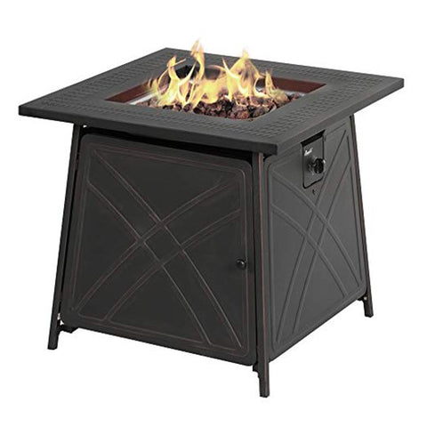 Living Accents Propane Fire Pit, 25.5'' x 28'' x 28'', Steel, Brown