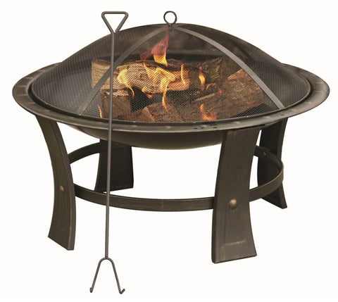 Living Accents Round Fire Pit, 29'' Dia, 19'' Height, Steel