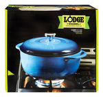 Lodge Logic Dutch Oven Blue Porcelain Enamel 14 In. L 6 Qt.